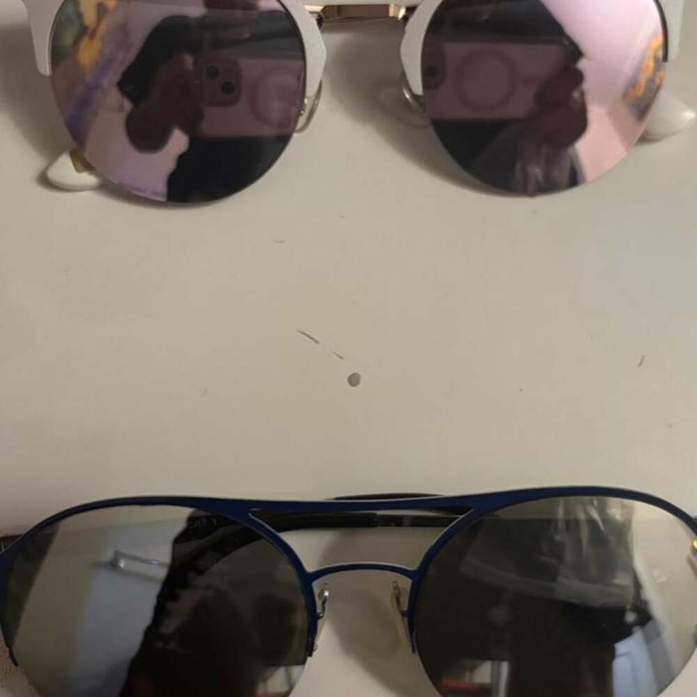 Ades Round Kids Sunglasses Lot White Blue Age 7-10 Set of 2